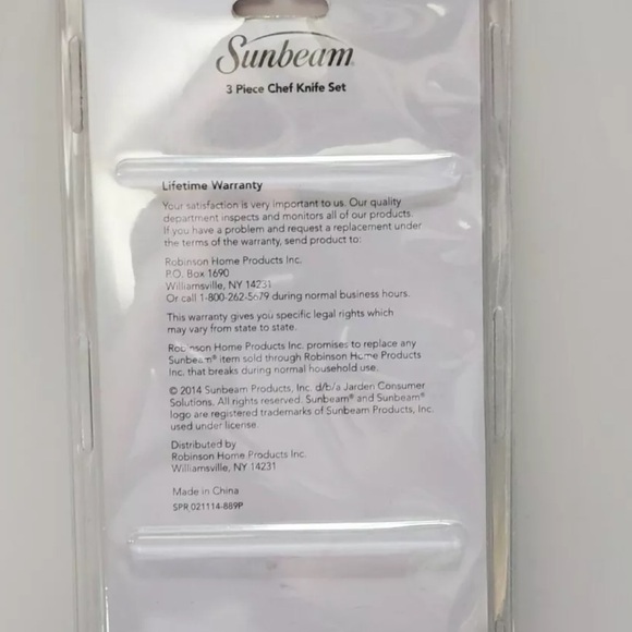 Sunbeam 3 Piece Chef Stainless Steel Knife Set - Picture 4 of 4